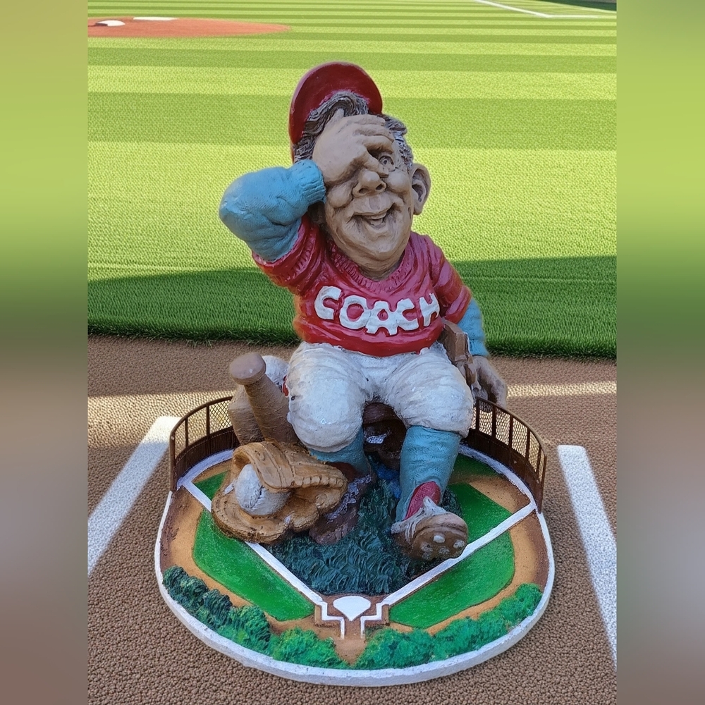 Coach Baseball Coach Figurine in Red and Blue